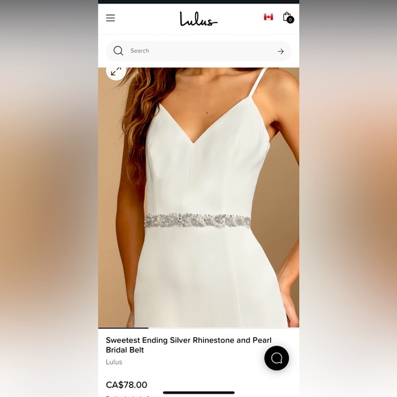 Lulu’s Sweetest Ending Silver Rhinestone and Pearl Bridal Belt - Picture 1 of 8